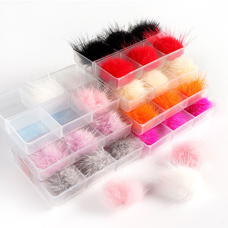 6 stk Æske 3d Sofy Magnetisk Pom Pom til negle