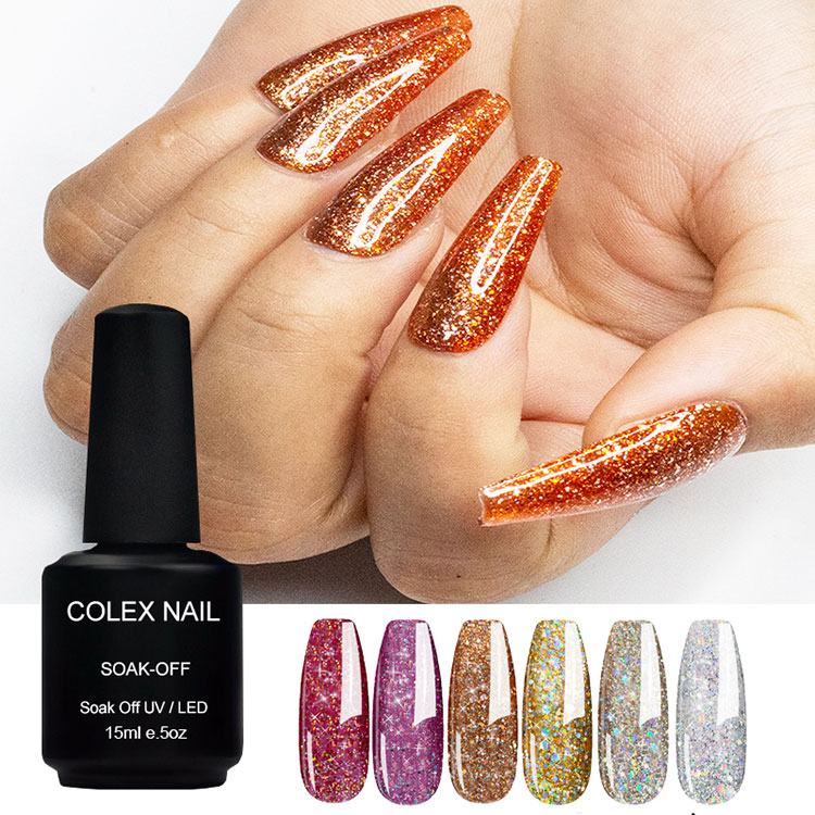 Flash diamantfarver glitter gel neglelak