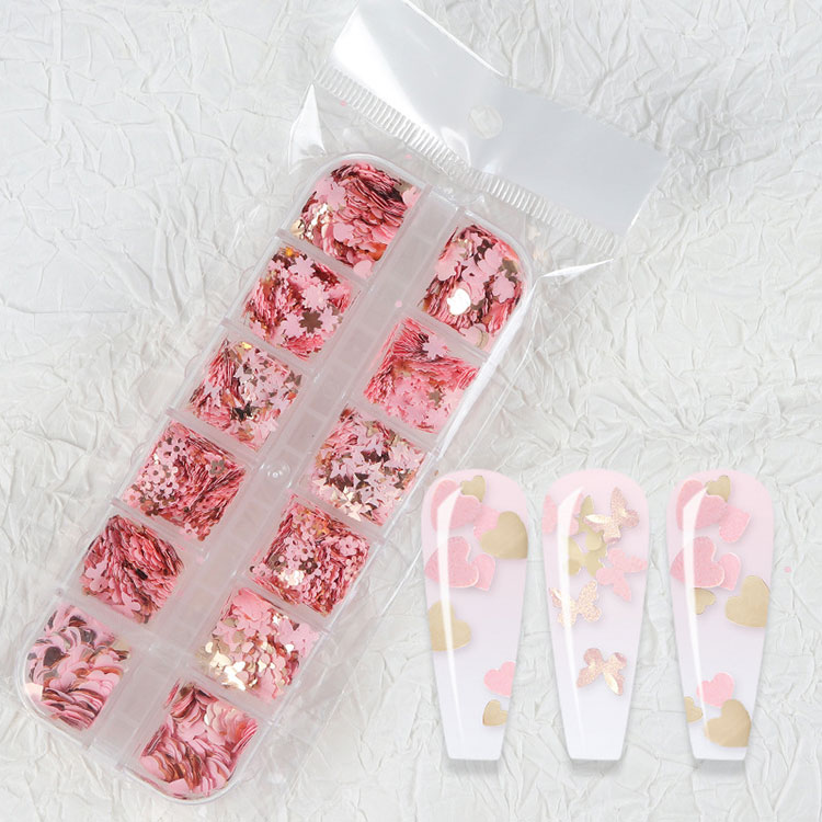 Blomster Nail Glitter Pailletter