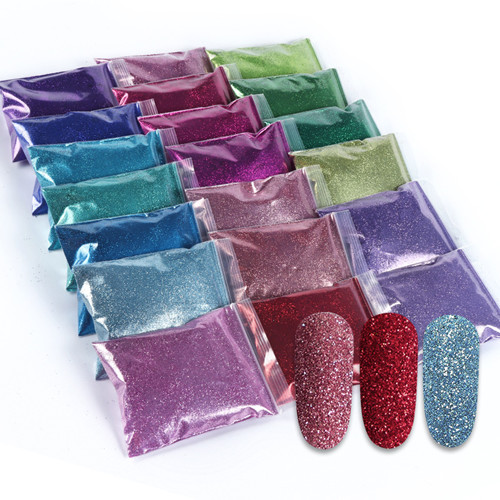 Holografiske Glitters Pigment Nail Art Pulvere
