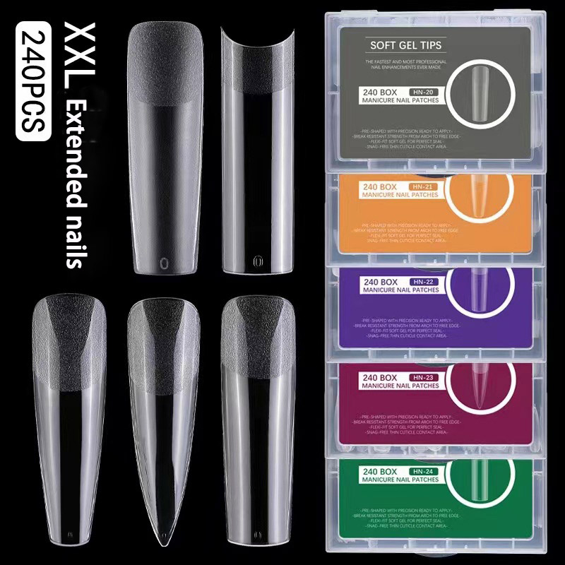 Lang Full Cover blød gel neglespidser
