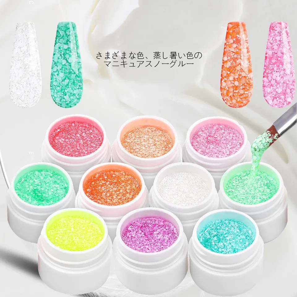 Snowflakes paljetter glitter sne neglegeler