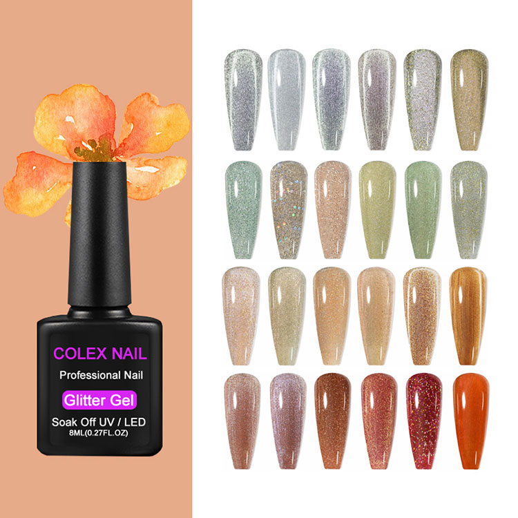 Mousserende farver glitter gel polsk
